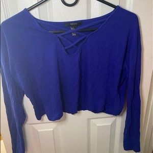 forever 21 cropped long sleeve tee